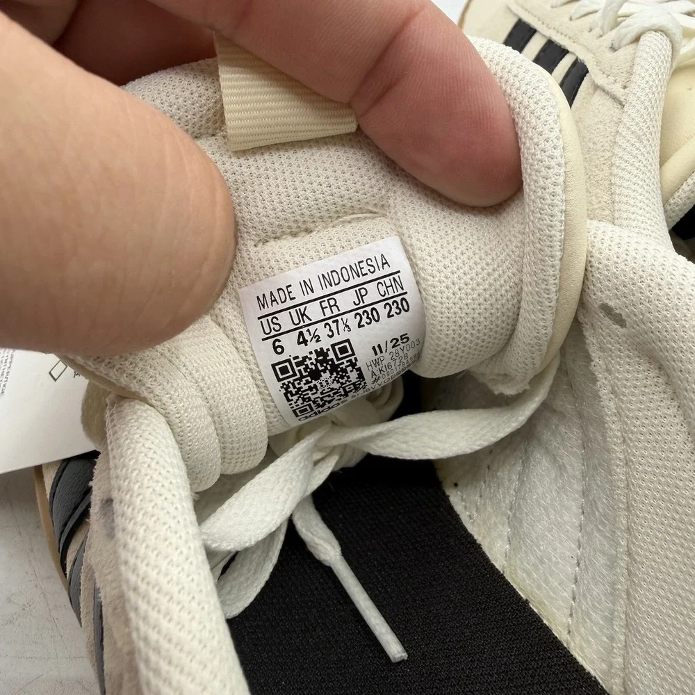 Adidas VL Court 3.0 Shoes Womens Sz‎ 6 Cream/Beige Black Sneakers Casual KI6728